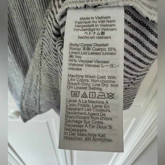 J.CREW Mini Dress: Striped Linen Blend Sleeveless Shift - Picture 3 of 3